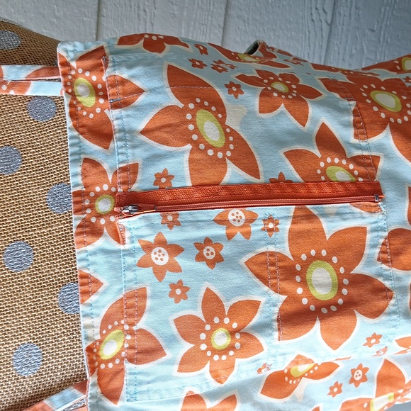 Vintage 70s Floral Cotton Overall Hippie Dress Whimsical Colorful L/XL - Picture 3 of 11